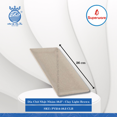 Dĩa Chữ Nhật Nhám Có Vân J&K Nhám Clay Light Brown (Nhiều Size) Superware Nhựa