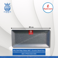 Dĩa Chữ Nhật Nhám Có Vân J&K Nhám Granite Dark Grey (Nhiều Size) Superware Nhựa