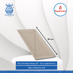 Dĩa Chữ Nhật Nhám Có Vân J&K Nhám Clay Light Brown (Nhiều Size) Superware Nhựa