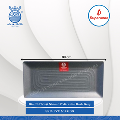 Dĩa Chữ Nhật Nhám Có Vân J&K Nhám Granite Dark Grey (Nhiều Size) Superware Nhựa