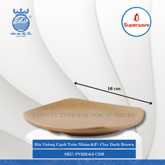 Dĩa Vuông Cạnh Tròn Nhám J&K Nhám Clay Dark Brown (Nhiều Size) Superware Nhựa