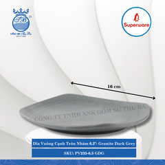 Dĩa Vuông Cạnh Tròn Nhám J&K Nhám Granite Dark Grey (Nhiều Size) Superware Nhựa
