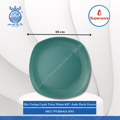 Dĩa Vuông Cạnh Tròn Nhám J&K Nhám Jade Dark Green (Nhiều Size) Superware Nhựa