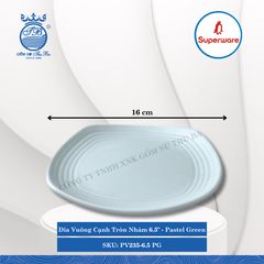Dĩa Vuông Cạnh Tròn Nhám J&K Nhám Pastel Green (Nhiều Size) Superware Nhựa