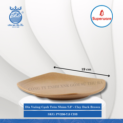 Dĩa Vuông Cạnh Tròn Nhám J&K Nhám Clay Dark Brown (Nhiều Size) Superware Nhựa