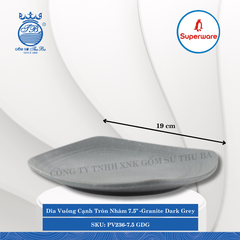 Dĩa Vuông Cạnh Tròn Nhám J&K Nhám Granite Dark Grey (Nhiều Size) Superware Nhựa
