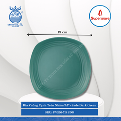 Dĩa Vuông Cạnh Tròn Nhám J&K Nhám Jade Dark Green (Nhiều Size) Superware Nhựa