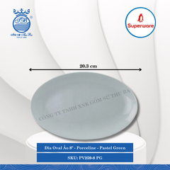 Dĩa Oval Porceline Pastel Green (Nhiều Size) Superware Nhựa