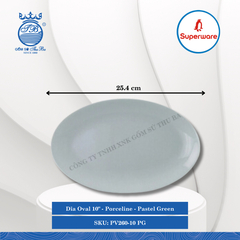 Dĩa Oval Porceline Pastel Green (Nhiều Size) Superware Nhựa