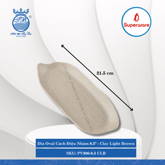 Dĩa Oval Cách Điệu Nhám J&K Nhám Clay Light Brown (Nhiều Size) Superware Nhựa