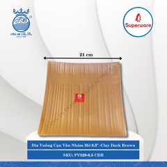 Dĩa Vuông Cạn Vân Nhám Mờ J&K Nhám Mờ Clay Dark Brown (Nhiều Size) Superware Nhựa