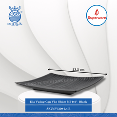 Dĩa Vuông Cạn Vân Nhám Mờ J&K Nhám Mờ Black (Nhiều Size) Superware Nhựa