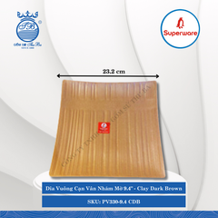 Dĩa Vuông Cạn Vân Nhám Mờ J&K Nhám Mờ Clay Dark Brown (Nhiều Size) Superware Nhựa