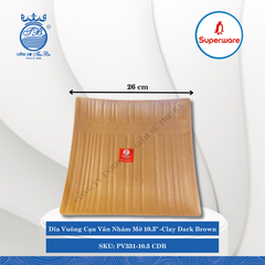 Dĩa Vuông Cạn Vân Nhám Mờ J&K Nhám Mờ Clay Dark Brown (Nhiều Size) Superware Nhựa