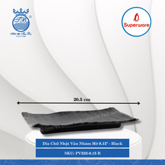 Dĩa Chữ Nhật Vân Nhám Mờ J&K Nhám Mờ Black (Nhiều Size) Superware Nhựa