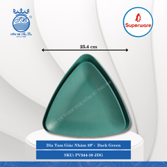 Dĩa Tam Giác J&K Nhám Jade Dark Green (Nhiều Size) Superware Nhựa