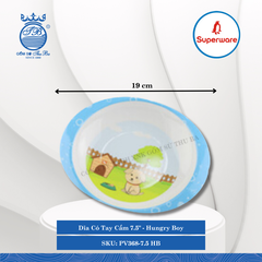 Dĩa Có Tay Cầm 7.5" Hoa Văn Trẻ Em Hungry Boy Dài: 19cm Rộng: 16.2cm Cao: 2.7cm Superware Nhựa PV368-7.5 HB