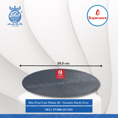 Dĩa Oval Cạn Nhám J&K Nhám Granite Dark Grey (Xám Granite) (Nhiều Size) Superware Nhựa
