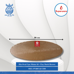Dĩa Oval Cạn Nhám Clay Dark Brown (Nâu Đất Đậm) (Nhiều Size) Superware Nhựa