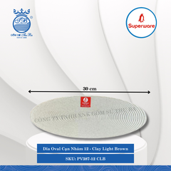Dĩa Oval Cạn Nhám J&K Nhám Clay Light Brown (Nâu Đất Nhạt) (Nhiều Size) Superware Nhựa