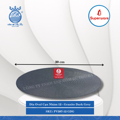 Dĩa Oval Cạn Nhám J&K Nhám Granite Dark Grey (Xám Granite) (Nhiều Size) Superware Nhựa