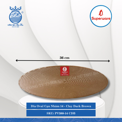 Dĩa Oval Cạn Nhám Clay Dark Brown (Nâu Đất Đậm) (Nhiều Size) Superware Nhựa