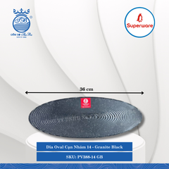 Dĩa Oval Cạn Nhám Granite Black (Đá Đen) (Nhiều Size) Superware Nhựa