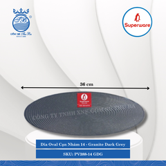 Dĩa Oval Cạn Nhám J&K Nhám Granite Dark Grey (Xám Granite) (Nhiều Size) Superware Nhựa