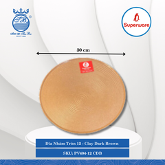 Dĩa Nhám Tròn J&K Nhám Clay Dark Brown (Nâu Đất Đậm) (Nhiều Size) Superware Nhựa