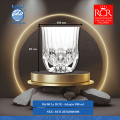 Ly Adagio, 350 ml Ø: 8.8cm 350ml C: 10cm 6 Cái/Hộp RCR Crystal Thủy Tinh RCR 25745020106