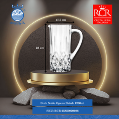 Bình Nước Opera Drink, 1.2 L Ø: 17.7cm 1,200ml C: 23cm 1 Cái/Hộp RCR Crystal Thủy Tinh RCR 25850020106