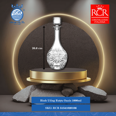 Bình Uống Rượu Oasis, 1.0L 1,000ml C: 26.6cm 1 Cái/Hộp RCR Crystal Thủy Tinh RCR 51541020106