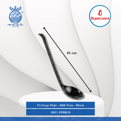 Vá Soup Nhật J&K Trơn Black (Đen) Dài: 21cm Rộng: 6.5cm Superware Nhựa SP030 B