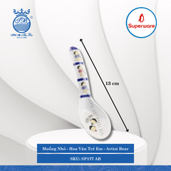 Muỗng Nhỏ Hoa Văn Trẻ Em Artist Bear Dài: 13cm Rộng: 3.9cm Superware Nhựa SP177 AB