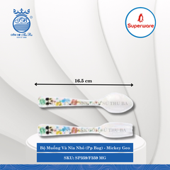 Bộ Muỗng Và Nĩa Nhỏ (Pp Bag) Hoa Văn Trẻ Em Mickey Geo Dài: 16.5cm Cao: 3.4cm Superware Nhựa SP359/F359 MG