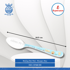 Muỗng Dài Nhỏ Hoa Văn Trẻ Em Hungry Boy Dài: 16.5cm Rộng: 3.4cm Superware Nhựa SP359 HB