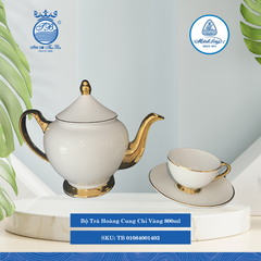 Bộ Trà Hoàng Cung Chỉ Vàng 800ml ML I Sứ Tea Set TB 01084001403