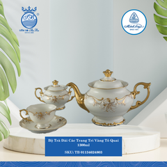 Bộ Trà Đài Các T.Trí Vàng Tô Quai 1,300ml ML I Sứ Tea Set TB 01134624803