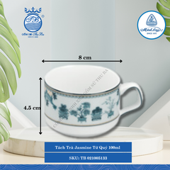 Tách Trà Jasmine Tứ Quý 100ml Dài:8cm Rộng: 6cm Cao: 4.5cm ML I Sứ TB 021005133