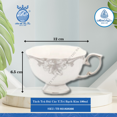 Tách Trà Đài Các T.Trí Bạch Kim 180ml Dài:12cm Rộng: 9.5cm Cao: 6.5cm ML I Sứ TB 021828266