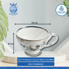 Tách Trà Hoàng Cung Lạc Hồng Vàng 200ml Dài:12cm Rộng: 9cm Cao: 6cm ML I Sứ TB 022024374