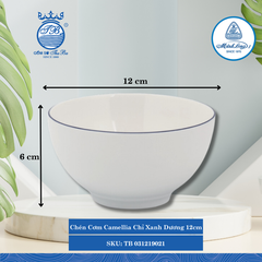 Chén Cơm Camelia Chỉ Xanh Dương (Nhiều Size) ML I Sứ