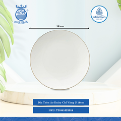 Dĩa Tròn Ảo Daisy Chỉ Vàng (Nhiều Size) ML I Sứ