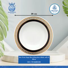 Dĩa Tròn Sago Hoa Hồng Đen (Nhiều Size) ML I Sứ