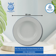 Dĩa Súp Jasmine Chỉ Xanh Dương Ø: 23cm ML I Sứ Soup Plate TB 042315021