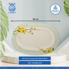 Dĩa Oval Camellia Hoa Mai Dài:32cm ML I Sứ Oval Plate TB 053211478