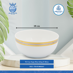 Tô Cao Sago Hoa Hồng Ø: 19cm Cao: 9cm ML I Sứ Salad Bowl TB 071901017