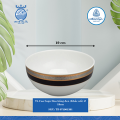 Tô Cao Sago Hoa Hồng Đen (KN) Ø: 19cm Cao: 9cm ML I Sứ Salad Bowl TB 071901391