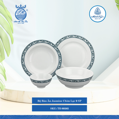 Bộ Đồ Ăn 9 Sản Phẩm Jasmine Chim Lạc ML I Sứ TB 09385