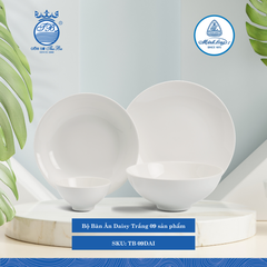 Bộ Đồ Ăn 9 Sản Phẩm Daisy Trắng ML I Sứ TB 09DAI